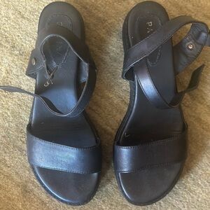 Black Leather Women's Sandals